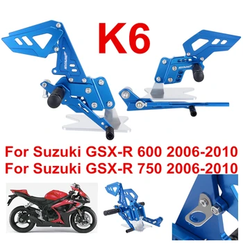 

K6 Blue Black Style Motorcycle Footrest Rear Foot Pedal Pegs Set For Suzuki GSX-R 600 750 GSX-R GSXR D40