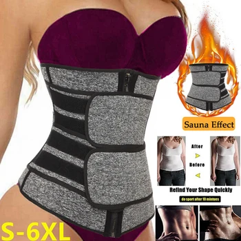 

Neoprene Slimming Belt Waist Trainer Body Shaper Slimming Sweat Fat Burning Belt Abdomen Corset Sweat Zipper Belt Loss Weight