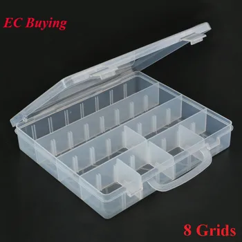 

8 Grids Cells Plastic Tool Box Component Storage Box Small Part Container Case Screws IC Jewelry Beads Fishing Storaged Case