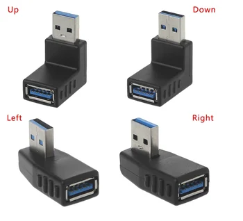 

Vertical Left Angled 90 Degree USB 3.0 Adapter A Male to Female Extension black