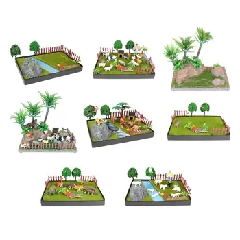 

Lifelike Animal Figures Toy Micro Scenery Board Decoration Baby Playset Micro Scenery Board Playset Simulation Farmer Model