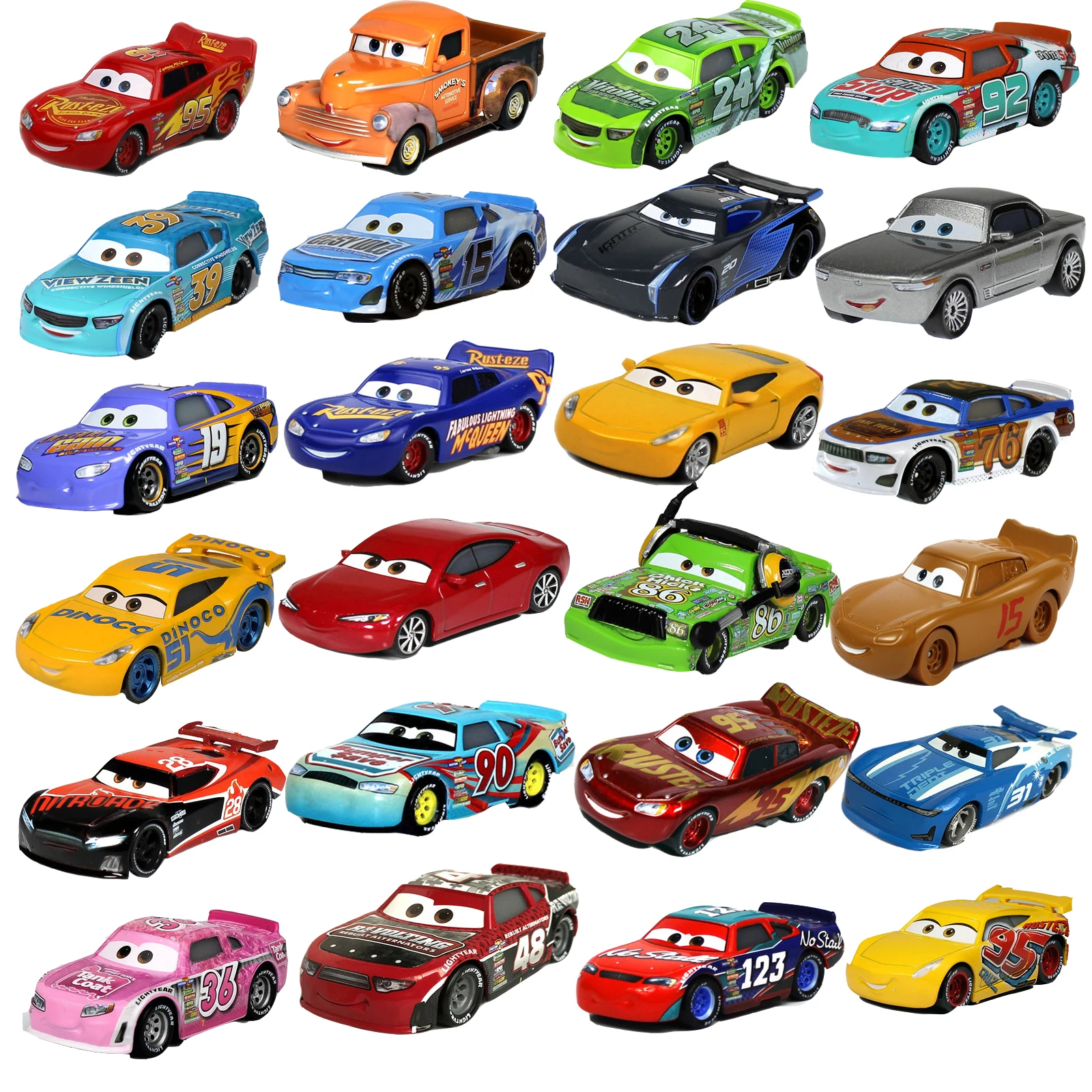 

Disney Pixar Cars 2 3 Lightning McQueen Mater Jackson Storm Ramirez 1:55 Diecast Vehicle Metal Alloy Boy Kid Toys Christmas Gift