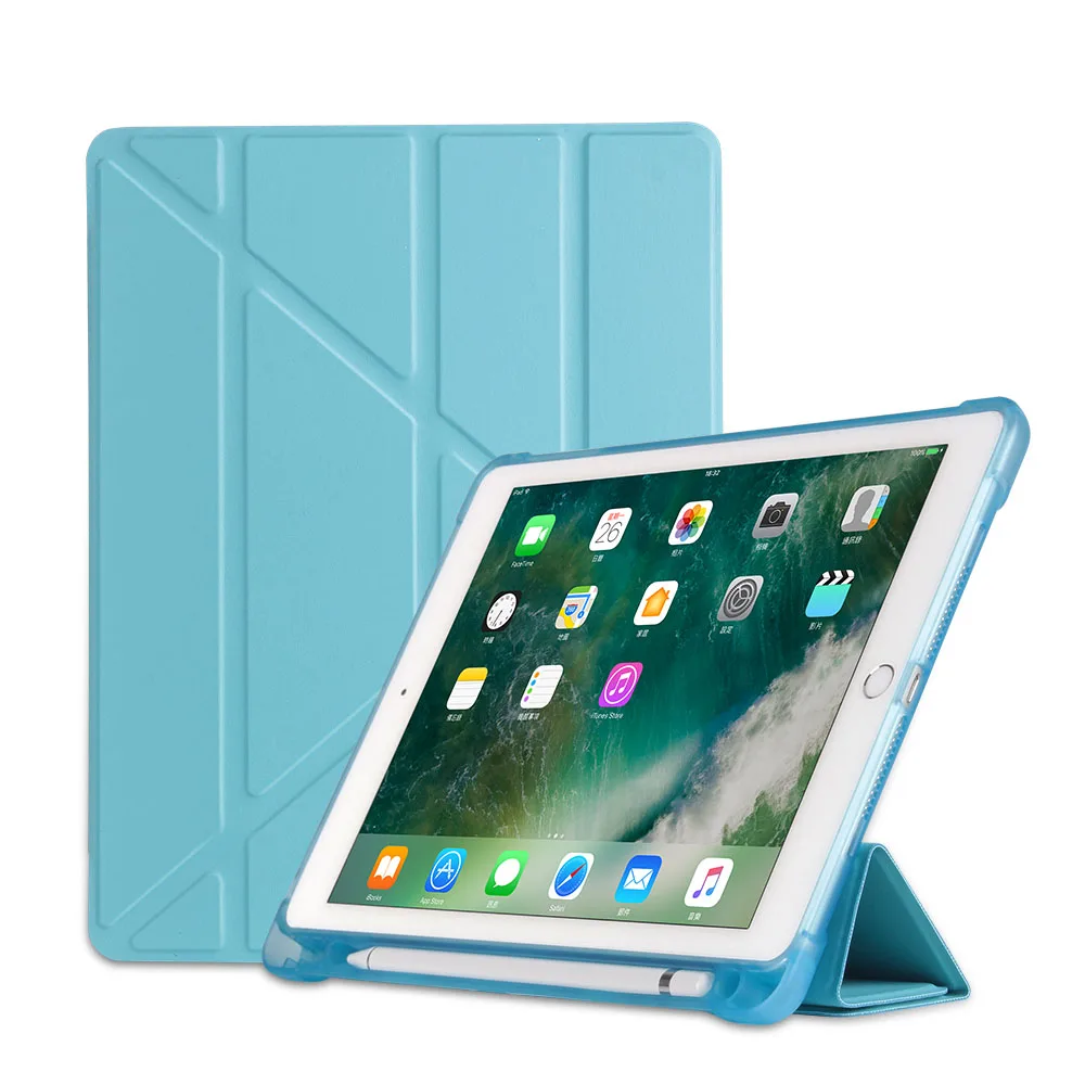 Для iPad 10,2 чехол с карандашом держатель кожаный чехол для iPad Pro 10,5 Air 3 Чехол Smart Cover для iPad 7го поколения чехол s - Цвет: Синий