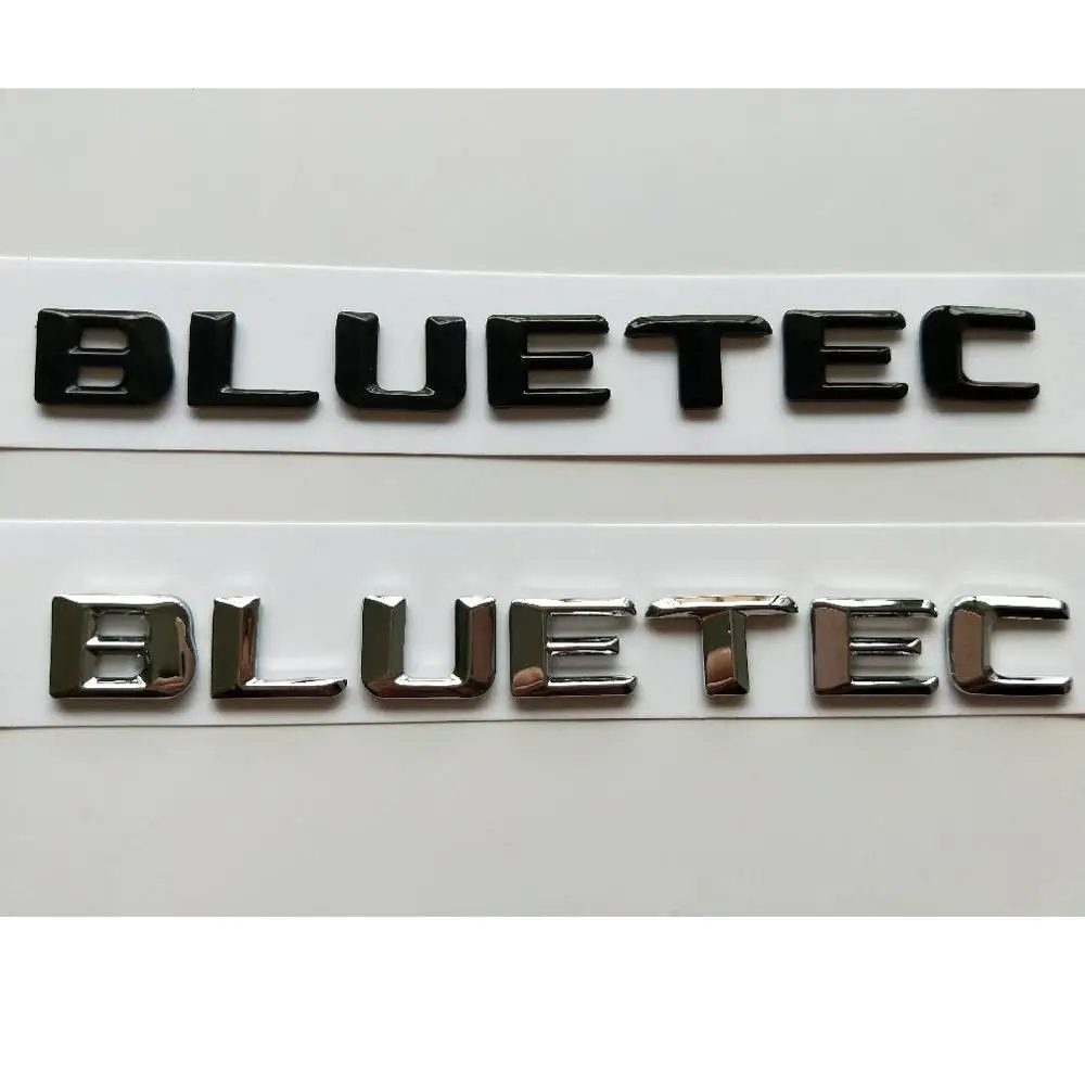 

Chrome Gloss Black Letters BLUETEC Emblems Trunk Rear Emblem Sticker for Mercedes Benz AMG