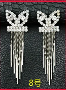 10 пар Bling клипсы со стразами значок для украшения для одежды стеклянные кристаллы украшения-бисер броши аксессуары - Цвет: design 08-10pairs