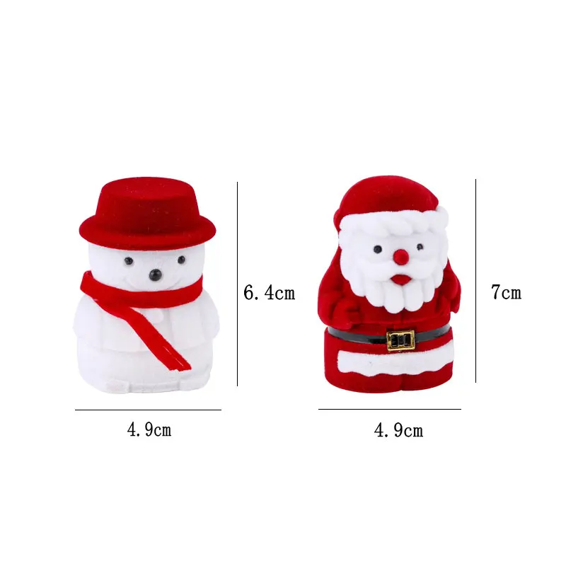 1 шт Рождественская бархатная Подарочная коробка Санта-Клаус шкатулка для ювелирных изделий коробка для колец Снеговик кольцо чехол для сережек держатель для ювелирных украшений