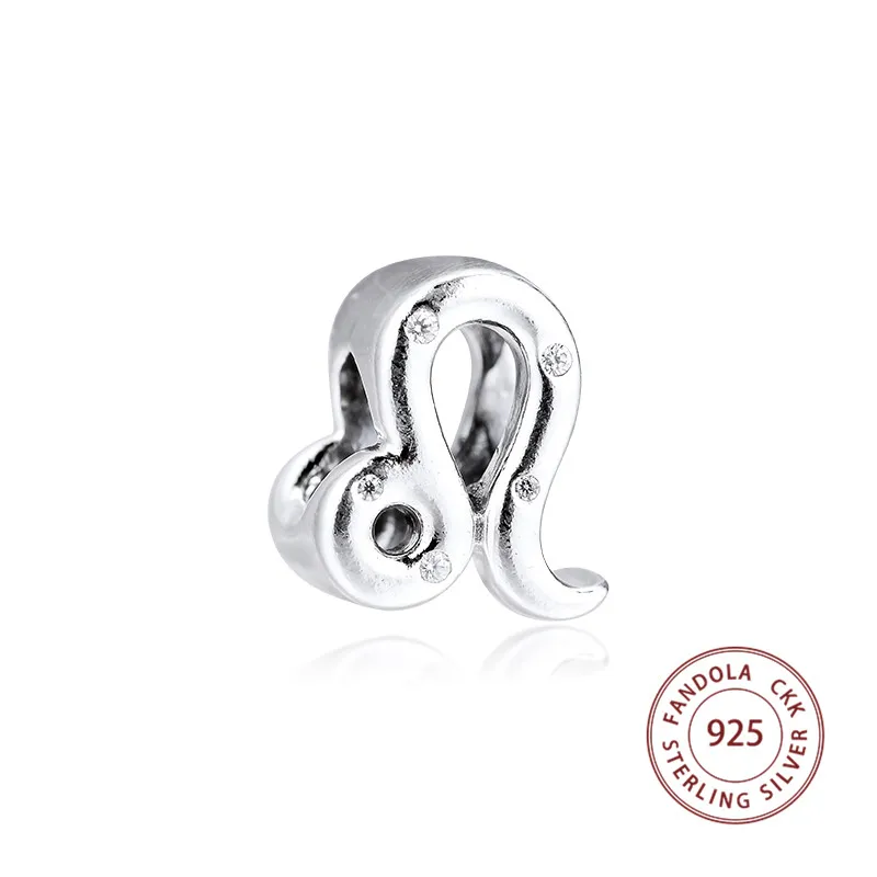 

Winter New 925 Sterling Silver Sparkling Leo Zodiac Charms Beads Fits Original Bracelets Charm Silver 925 Jewelry Making kralen