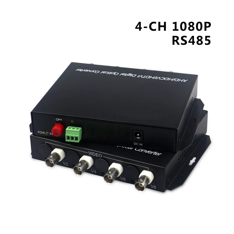 4 CH коаксиальный HD 1080P AHD CVI TVI видео волоконно-оптический конвертер