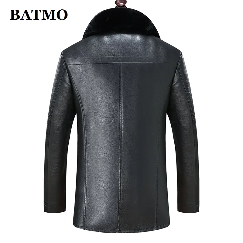 BATMO Новое поступление зимние толстые мужские парки из искусственной кожи, мужские зимние теплые пальто, Толстые мужские куртки, 8812