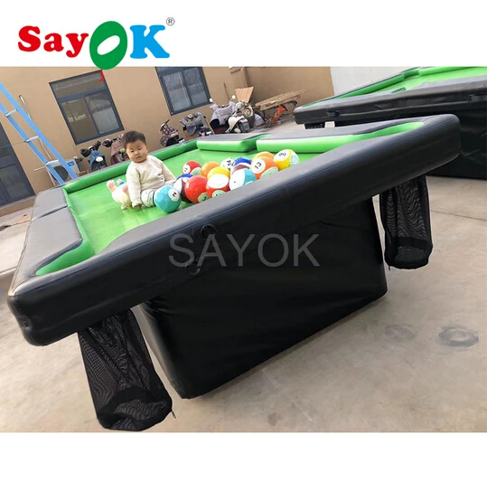US $1.599.00 09mm PVC Inflatable Pool Table Inflatable Snooker Table with Stand Billiard TableSealed Air