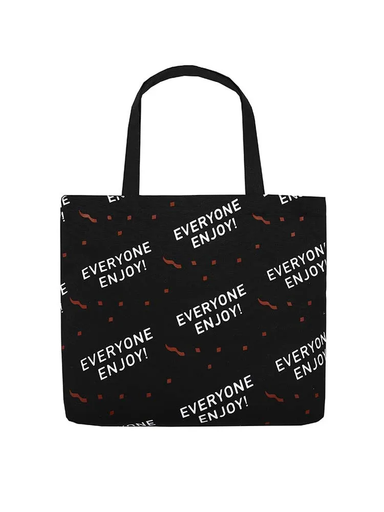KANDRA Новая модная женская Холщовая Сумка на плечо с буквенным принтом Большая вместительная сумка-мессенджер для женщин многоразовая сумка-тоут для покупок