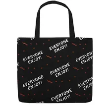 KANDRA Новая модная женская Холщовая Сумка на плечо с буквенным принтом Большая вместительная сумка-мессенджер для женщин многоразовая сумка-тоут для покупок