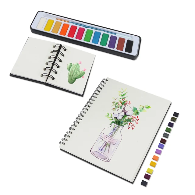 Portable Cute Leather Cover Notebook Hardcover Handbook Water Color Sketch  Book 300g Cotton Paper Pad For Watercolor Painting - Sketchbooks -  AliExpress