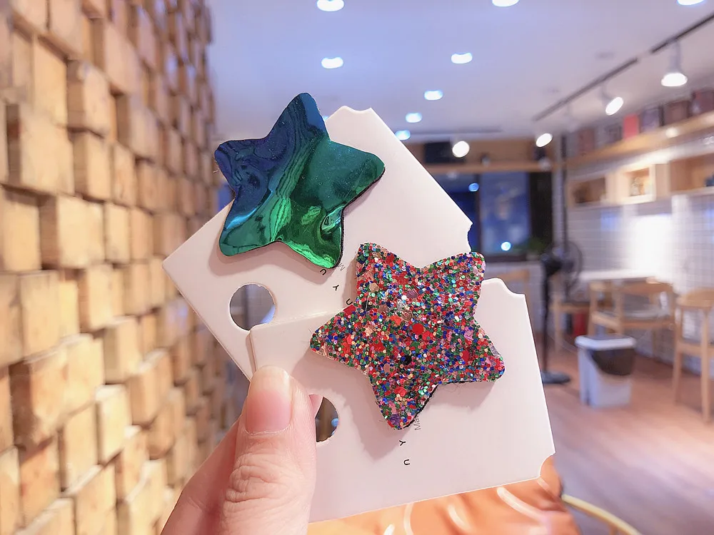 Free shipping fashion sequins star Children's hairclips ins snap clip BB girl's hairpins kid's side clips hair accessories