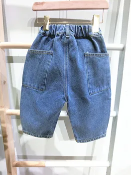

2 3 4 5 6 Year Toddler Girls Jeans New Arrival Big Pocket Boys Pants Spring Autumn Trousers Korean fashion loose kids baby Jeans