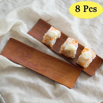 

8 Pcs Wooden Kitchen Organizer Storage Dish Home Restaurant Hotel Napkin Holder Serving Tray Plate