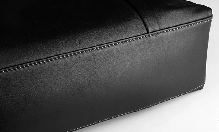 Black Business Briefcase Genuine Leather Casual Shoulder Bag Men Classic Fashion Zipper Handbag Cowhide Sacoche Homme DF101
