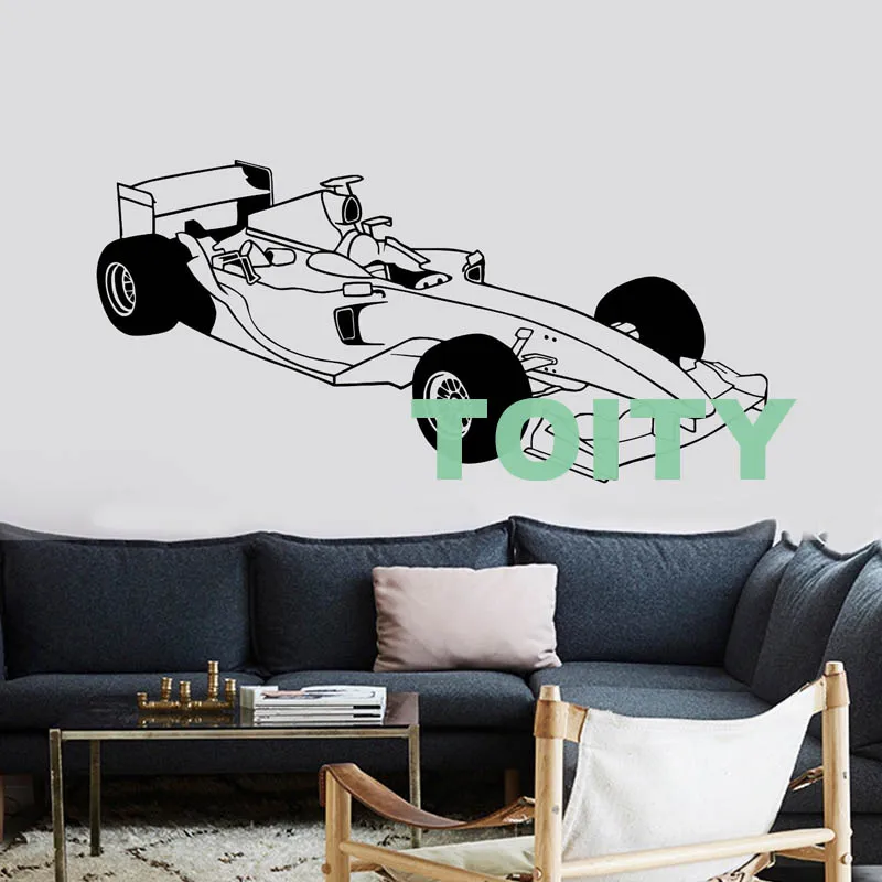 H55cm x W114cm 29 дизайнов спортивный автомобиль гоночная скорость быстрая F1 настенная художественная наклейка высечка Виниловая наклейка для спальни дома Декор Фреска - Цвет: H55cm x W114cm