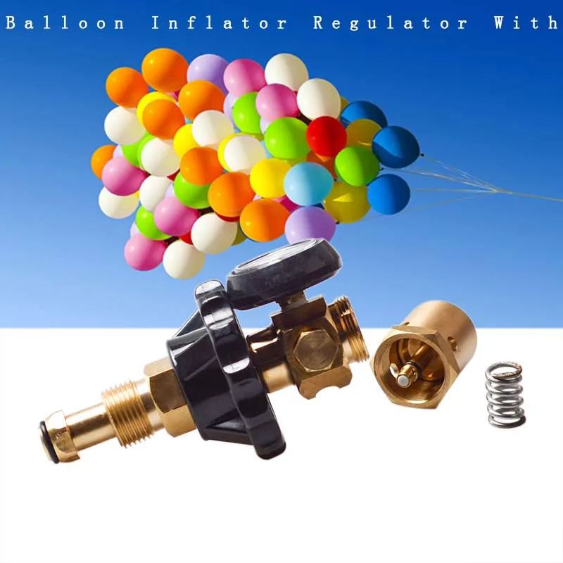 

1pc Brass Helium Latex Balloon Inflator Regulator With Pressure Gauge For G5/8 Tank Valves 145*135mm Pressure Reducer