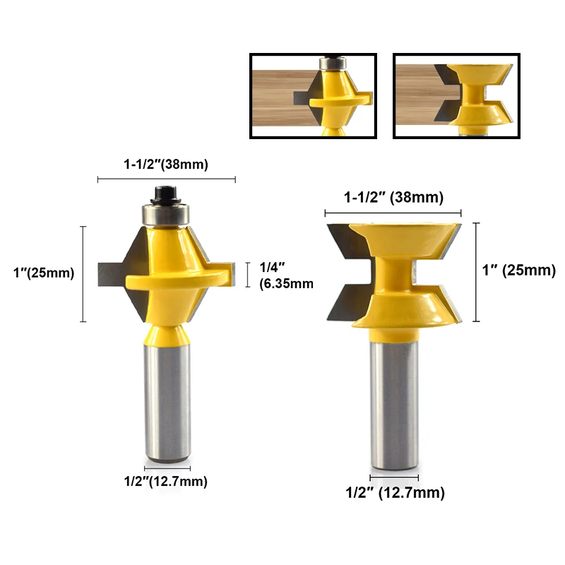 XCAN 2 шт 1/2 ''(12,7 мм) Хвостовик 120 градусов замок торцовочный деревообрабатывающий долото Tenon резец палец шарнир Маршрутизатор биты набор