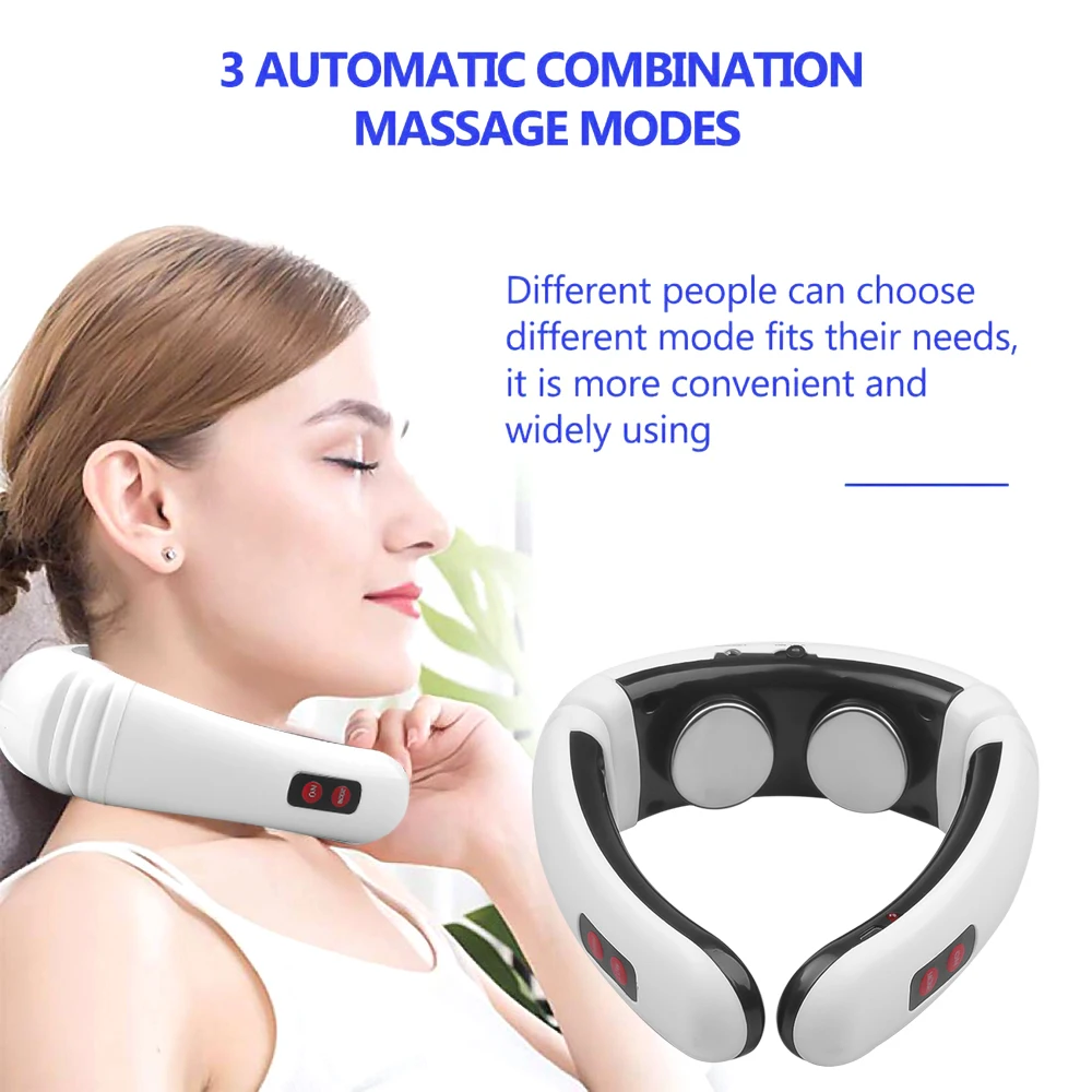 Neck massager Electric Magnetic Pulse Heated health care Cervical therapy instrument Charge patch Infrared Cervical Massager