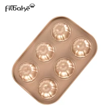 Filbake Песочная Сковорода в форме цветка, 6 чашек, антипригарная форма из углеродистой стали для выпечки кексов, хлеба, бара, печенья
