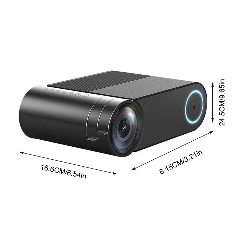 Портативный мини проектор для видео, Full HD 1080P 200 дисплей, наружный кинопроектор 2400 люкс с HDMI, VGA, AV и USB