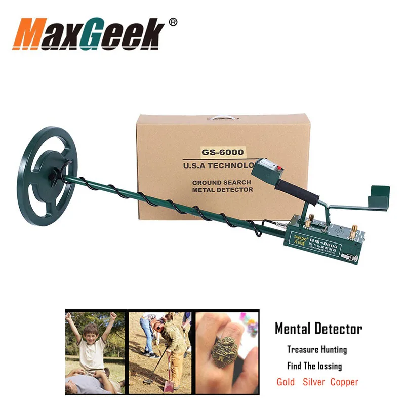 US $223.25 Maxgeek Gs 6000 Mini Underground Metal Detector Treasure Gold Silver Copper Hunter Headphone Max Depth 85m With Led Screen