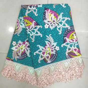 

Latest Style African Wax Lace Fabric 6 Yards Per Lot Ankara Wax Embroidery Guipure Lace Fabric For Nigerian Wedding Dress CJA88
