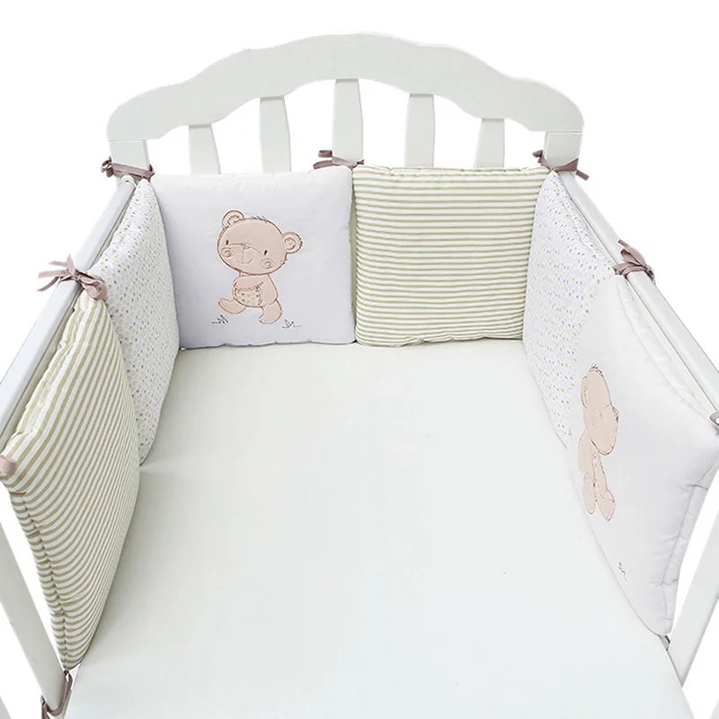6 шт./12 шт. Детская кровать бампер Комплект Детская кровать детская кроватка защитный бампер для новорожденных Детская кроватка бампер в обувь для малышей Комплект постельного белья - Цвет: Beige  6Pcs