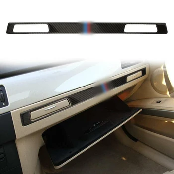 

Black Car Interior Copilot Water Cup Holder Panel Trim Fashionable Carbon Fiber Decoration For BMW E90 E92 E93 2005-12