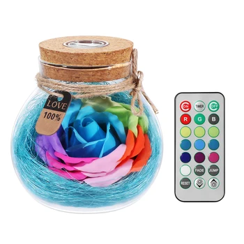 

1PC Rose Wish Bottle Romantic Unique Soap Flower Gifts Decoration for Wedding Birthday Valentine