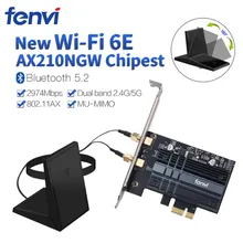 Fenvi двухдиапазонный Wi-Fi 6E 802.11AX беспроводной PCIe Wi-Fi адаптер 2,4G/5G/6 ГГц AX210NGW для настольного ПК Intel AX210 карта Bluetooth 5,2
