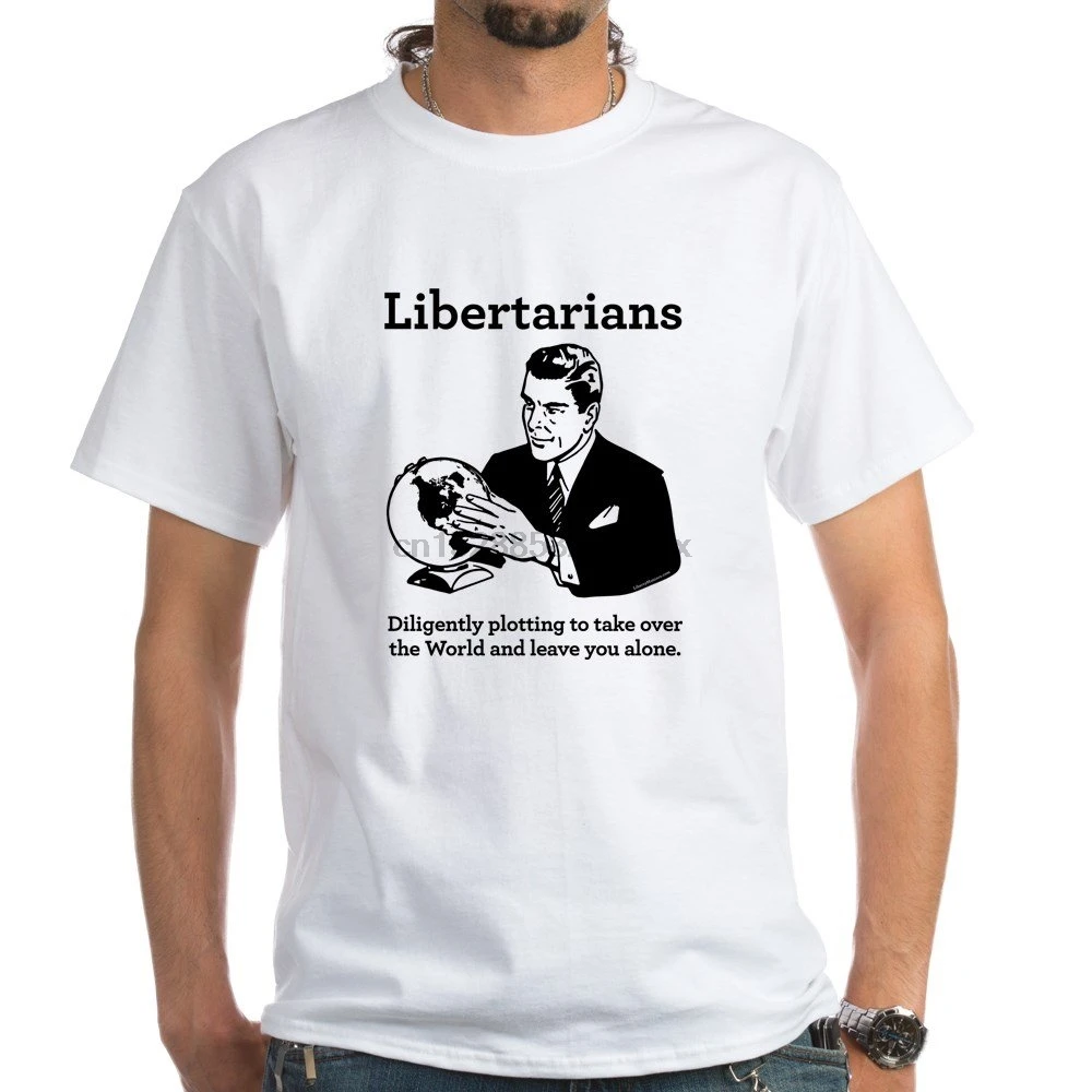 Libertarian Plot Putih T shirt Katun 