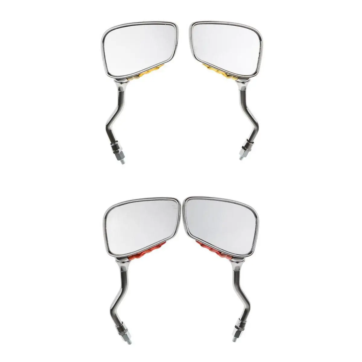 4 шт. алюминий 8 мм 10 мм рука скелета с черепом коготь зеркала заднего вида регулируемое боковое зеркало заднего вида для мотоцикла-золото+ красный