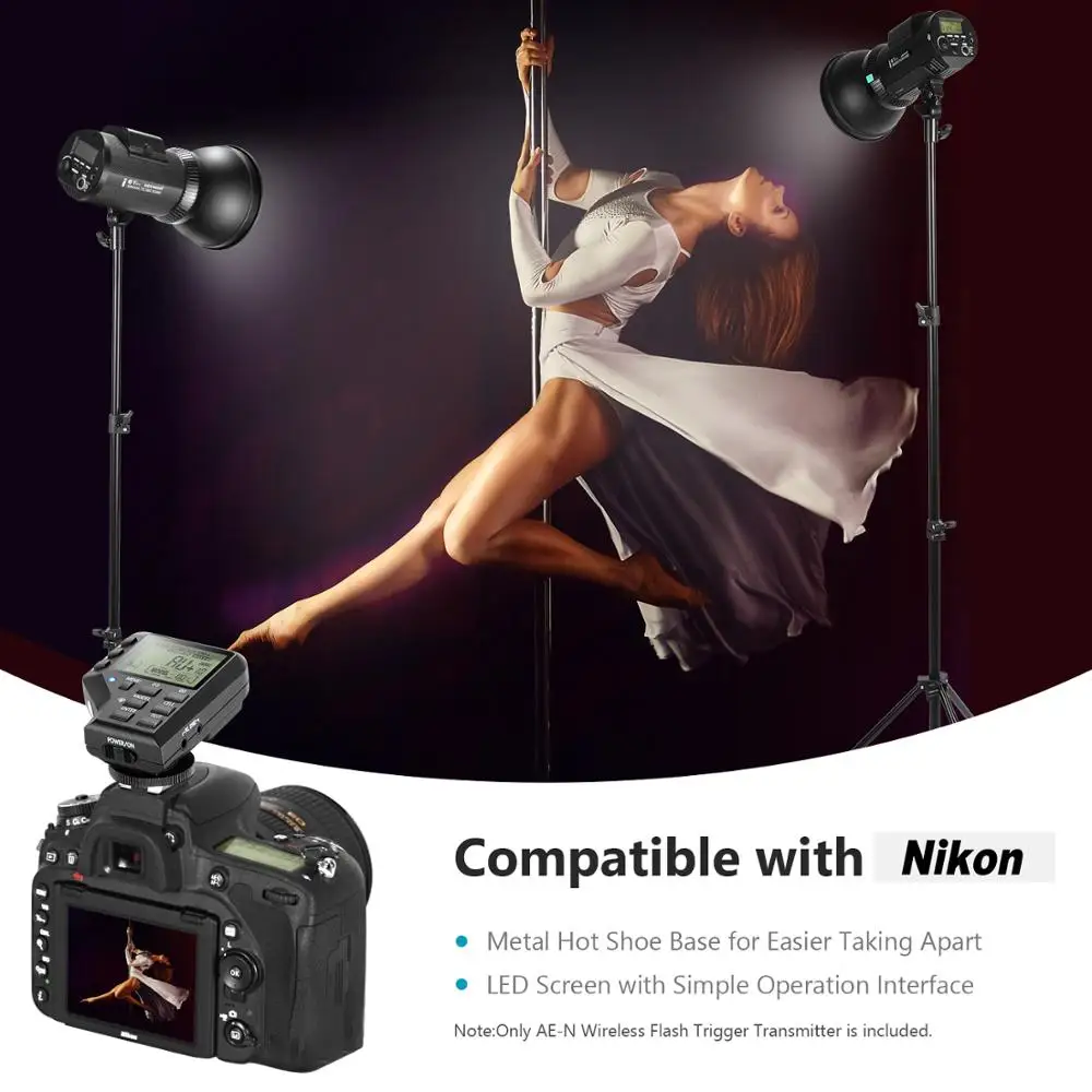 Neewer AE-N 2,4G беспроводной триггерный передатчик вспышки для камеры и Neewer i6T EX 600W открытый студийный стробоскопический монолайт