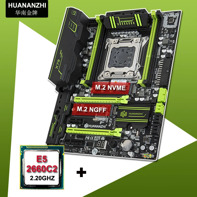 Материнская плата HUANANZHI X79 с двумя слотами M.2 набор ЦП Intel Xeon E5 2660 C2 4 канала ОЗУ