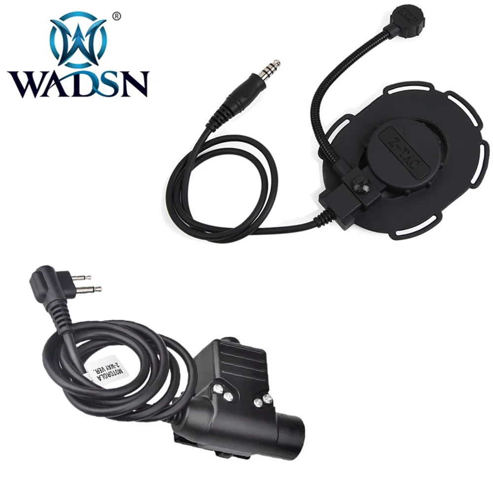 BK WADSN тактическая гарнитура Bowman Evo III наушники для разговора U94 PTT для KENWOOD Plug Walkie Talkie BaoFeng UV-82 радио адаптер - Цвет: BK
