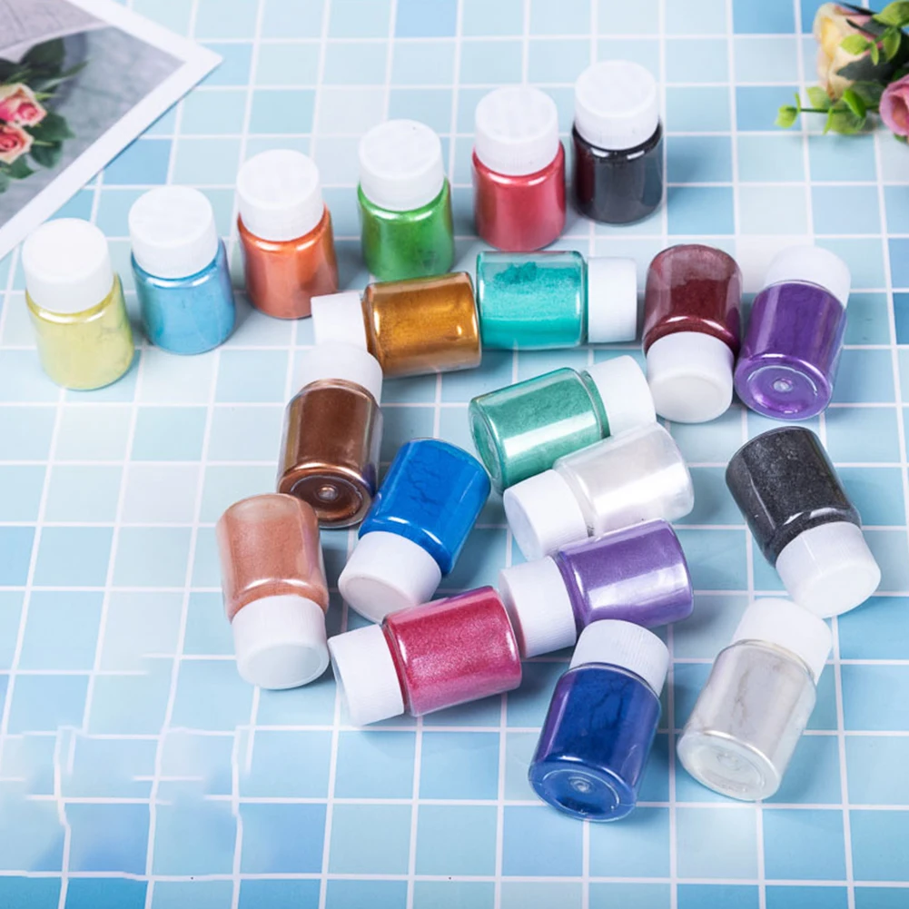 

20 Colors Multi Purpose Dye Decorating Portable Non Toxic Additive Craft Mica Powder Home Crystal Lightweight Soap Making DIY