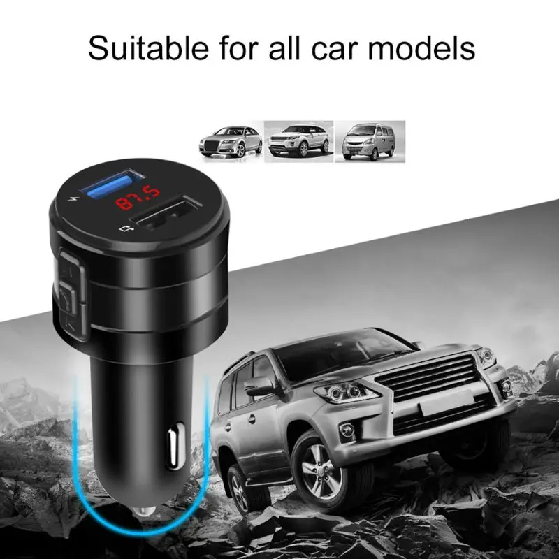 Громкой связи Bluetooth 4,2 FM передатчик FM модулятор Автомобильный Зарядное устройство 3.1A двойной USB адаптер Автомобильный MP3-плеер Беспроводной приемник