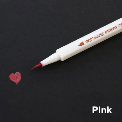 Продвижение рисунок маркер для рисования ручки металлический цвет ручка для черной бумаги художественные принадлежности маркер канцелярский материал ручка для подписи - Цвет: B- pink