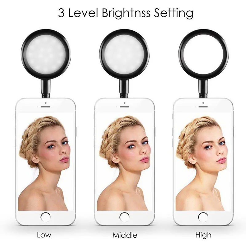  Selfie Ring Light Phone Holder Stand for Live Stream Makeup Bracket Clamp Clip On Desk LED Lamp SP9