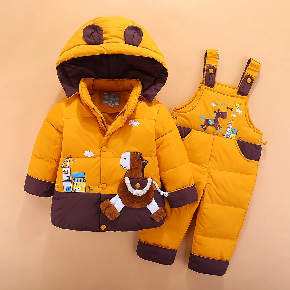 OLEKID 2022 �ܿ� �ҳ� Snowsuit �ĵ� ���־� ���� ���� �Ƶ� ���� ��Ʈ �ҳ� �Ƿ� ��Ʈ �������� 1-4 ��