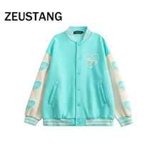 

Zeustang Harajuku Streetwear Jackets Letter Embroidery Coats Hip Hop Conventional Casual Mens Fashion Tops