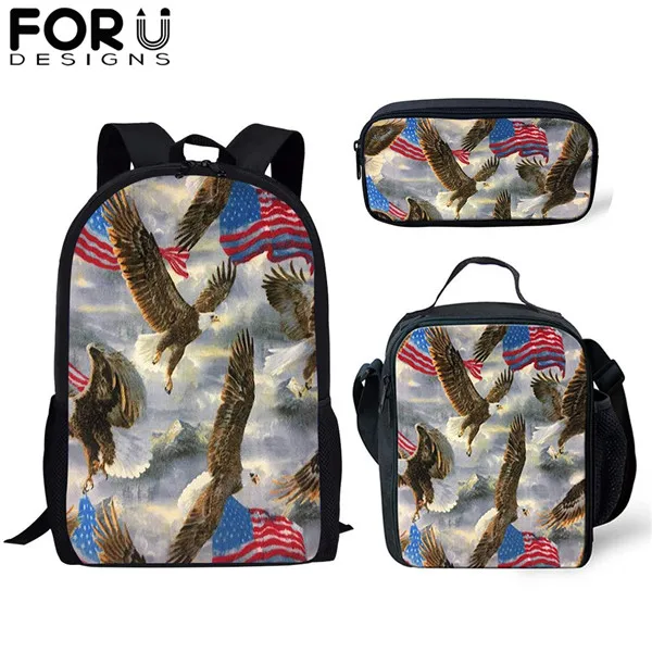 CDYH1617CGK FORUDESIGNS/3 шт./компл. рюкзак для мальчиков Волк тигр печать сумка для школы детский подарок основной книжный мешок Дорожная сумка - Цвет: CDYH1617CGK