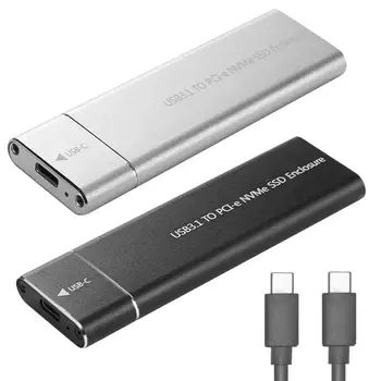 

USB3.1 Type-C to M.2 M Key NVMe SSD Box Solid State Drive Housing Case 10Gbps High Speed Hard Drive Disk Enclosure