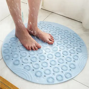 

HiMISS Environmentally Friendly PVC Round Bathroom Mat Home Shower Room Hydrophobic Suction Pad Carpet
