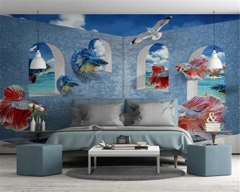 

Custom Photo 3d Wallpaper Modern 3D Mediterranean Guppy Living Room Bedroom TV Background Wall Wallpaper