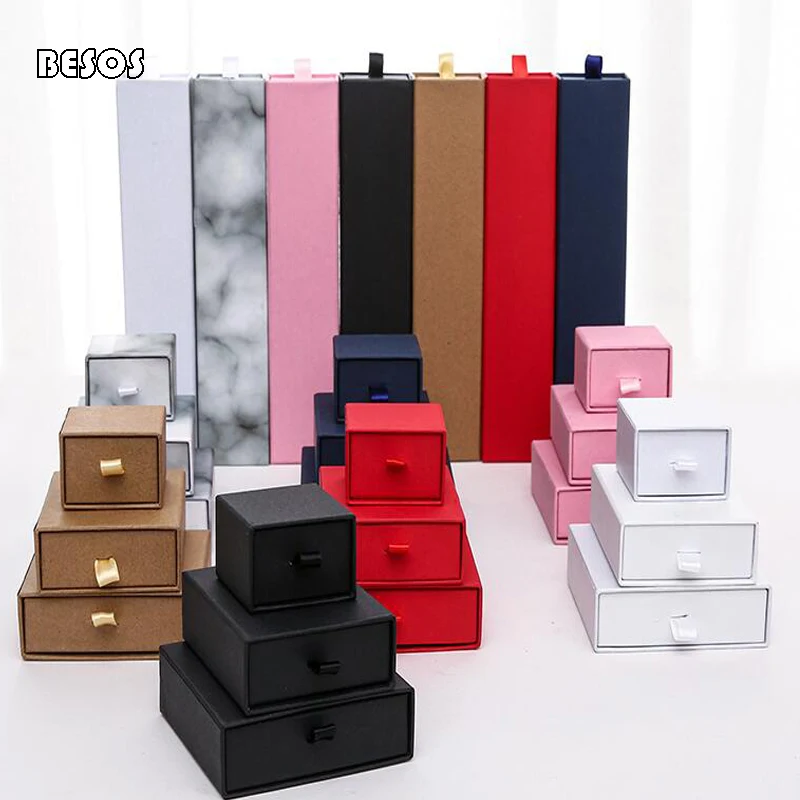 Подарочная коробка для ювелирных изделий толстая картонная Губка из фланелевой