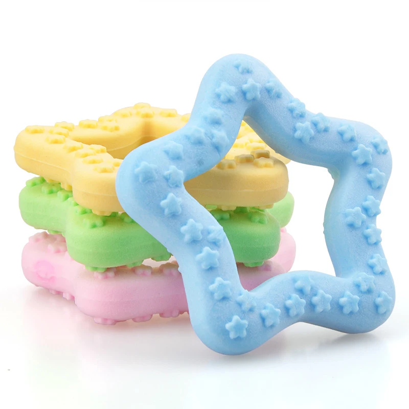 Nuevo juguete para perros interactivo de mascota perro gato juguetes masticables para cachorros forma de estrella dientes masticar juguetes dientes Limpieza de perros Juguetes